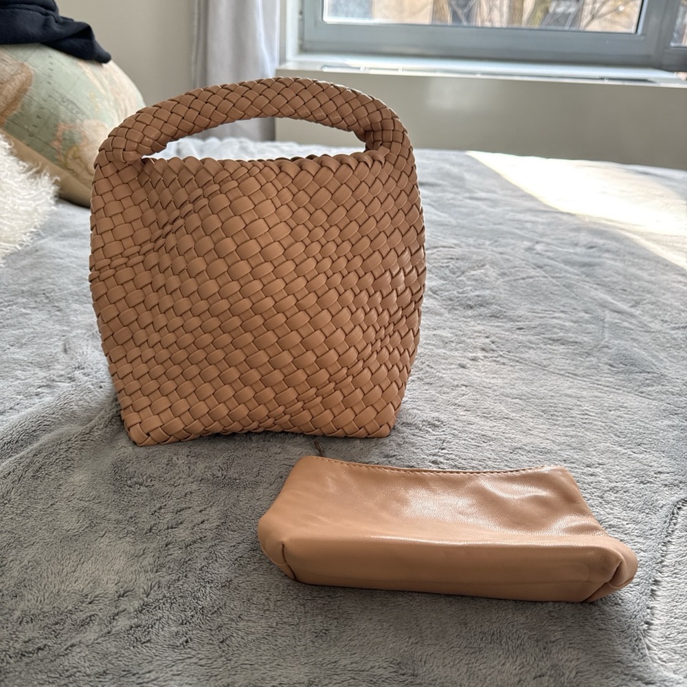Woven Tan Handbag Set